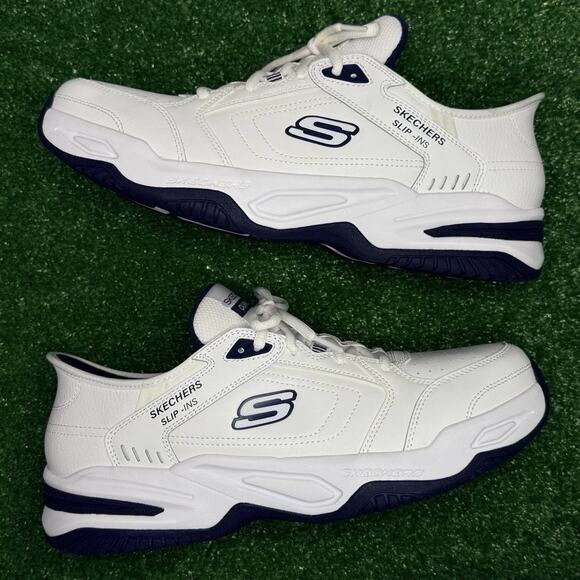 Skechers Durham Hands Free Slip-Ins Men’s 12 Extra Wide White Navy Comfort main image 5
